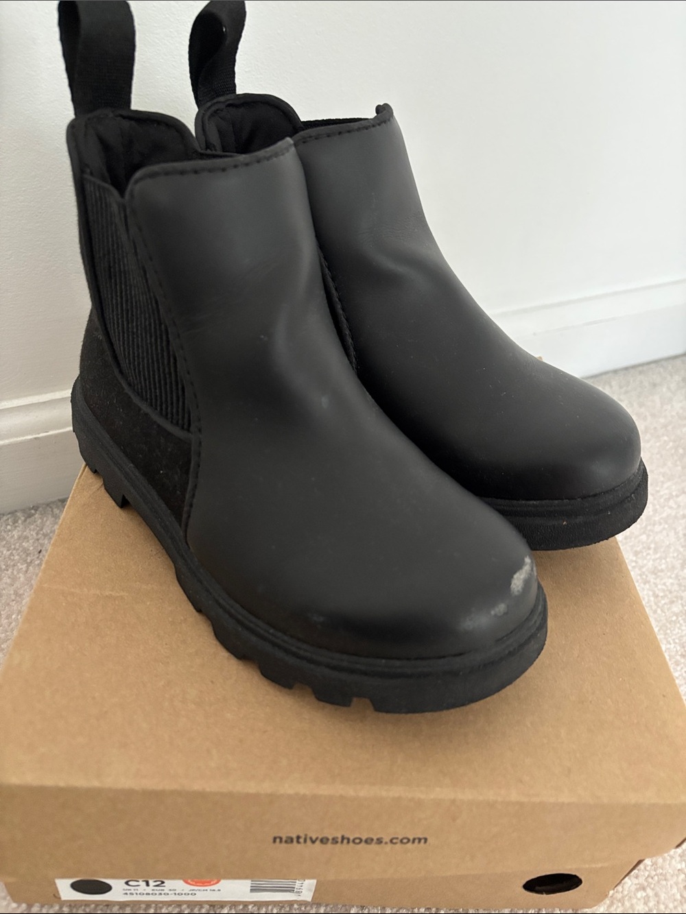 Youth Native Shoes Kensington Treklite Boots C12 jiffy black